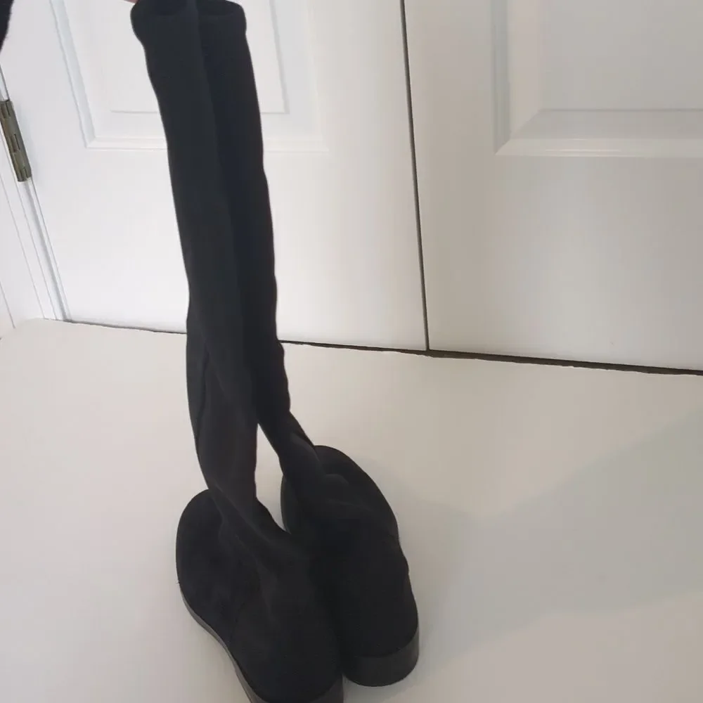 Stuart Weitzman Keelan Over-The-Knee Boot Black Suede Size 8.5